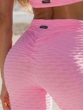 Women’s  Pink Textured Anti-Cellulite Leggings